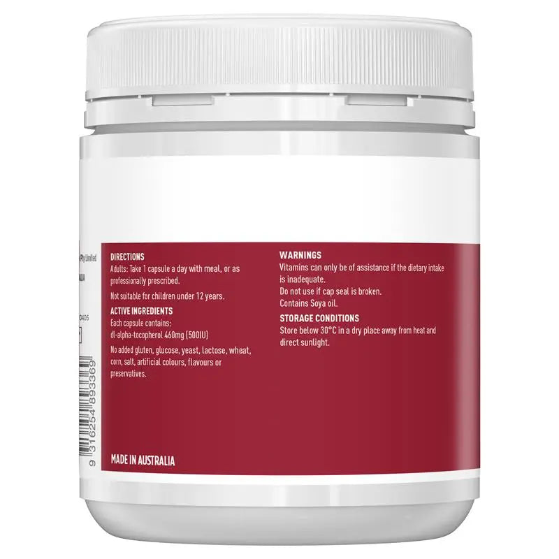 Healthy Care 維他命E膠囊 500IU 200粒