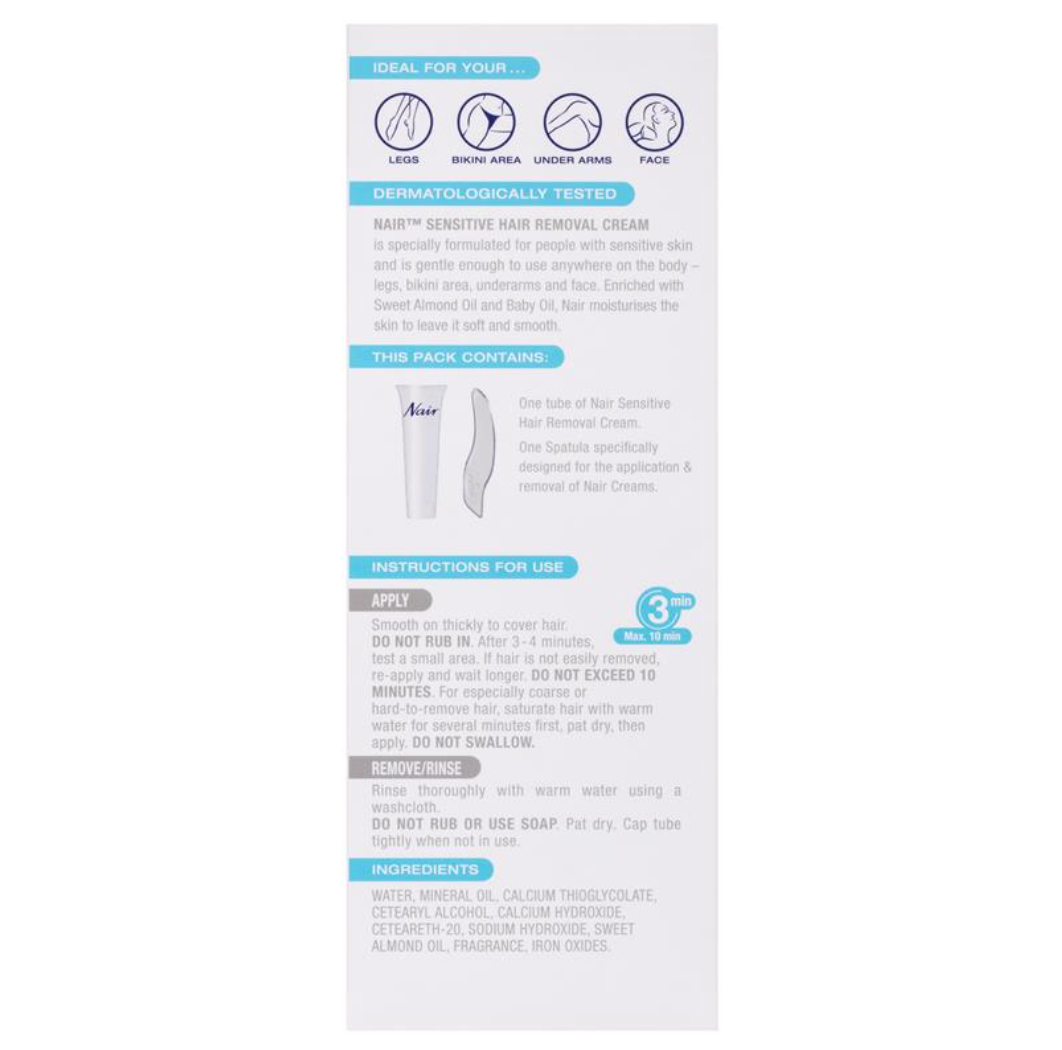 Nair 敏感肌膚專用面部身體脫毛膏150g