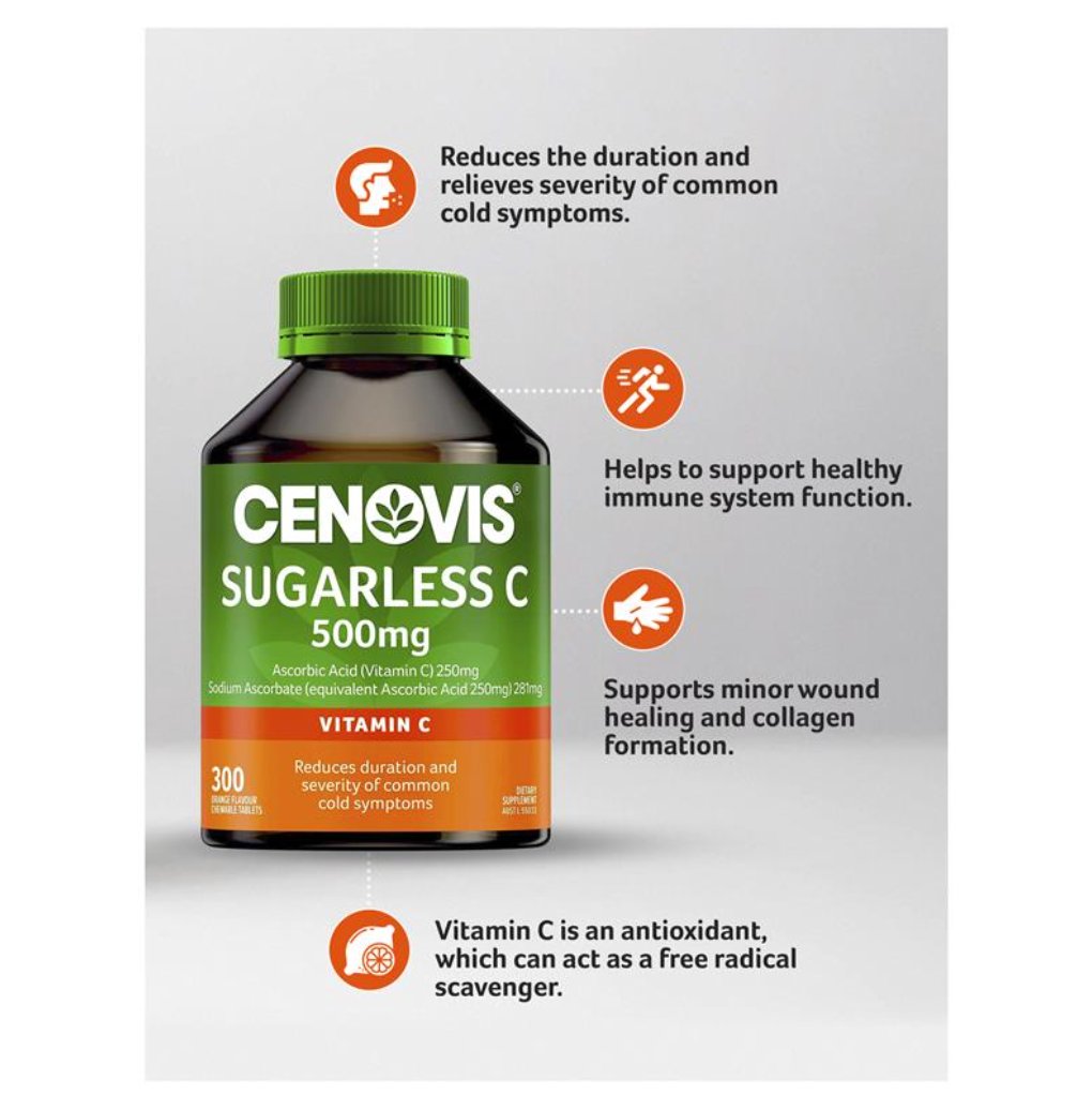Cenovis 天然無糖維他命C 500mg咀嚼片300粒