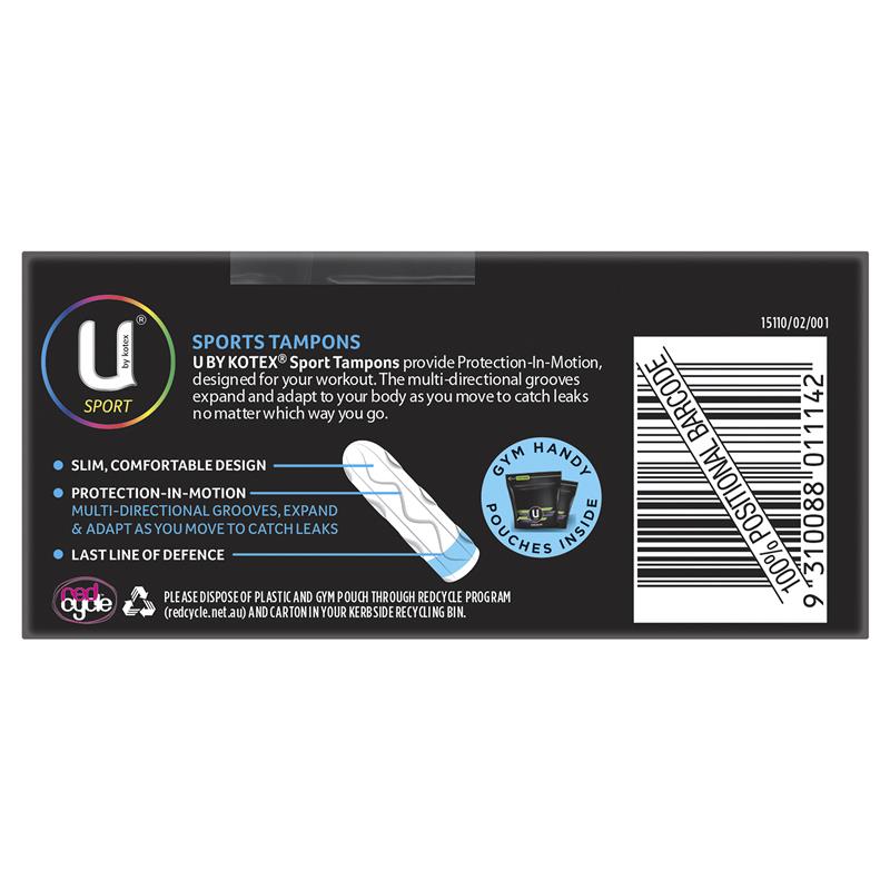 U By Kotex 運動衛生棉條(一般流量型)16包
