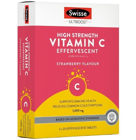 Swisse維生素C發泡錠60粒（草莓口味）