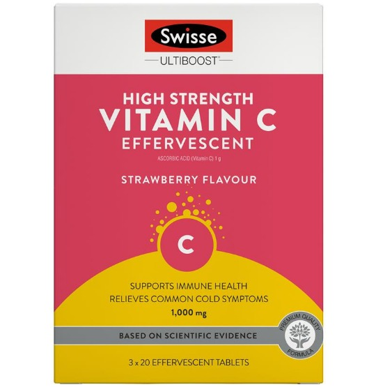 Swisse維生素C發泡錠60粒（草莓口味）